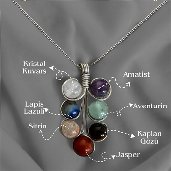 7 Çakra Kolye Ahsen Kolye (Gümüş Kaplama)