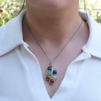 7 Çakra Kolye Ahsen Kolye (Gümüş Kaplama)