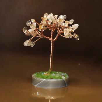 Akik Tabanlı Sitrin Hayat Ağacı