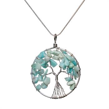 Amazonit Taşı Hayat Ağacı Kolye