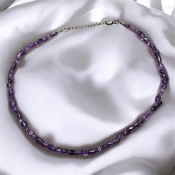 Amorf Kesim Ametist Taşı Dizi Kolye