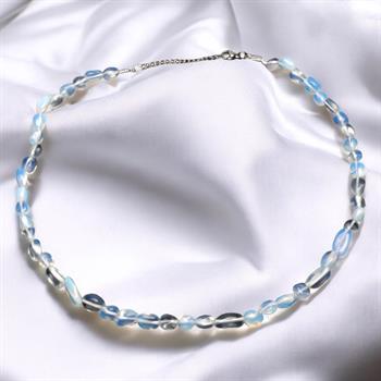 Amorf Kesim Cam Opla Taşı Dizi Kolye