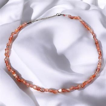 Amorf Kesim Güneş Taşı Dizi Kolye