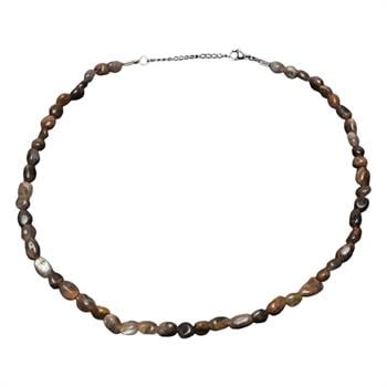 Amorf Kesim Kahverengi Ay Taşı Dizi Kolye