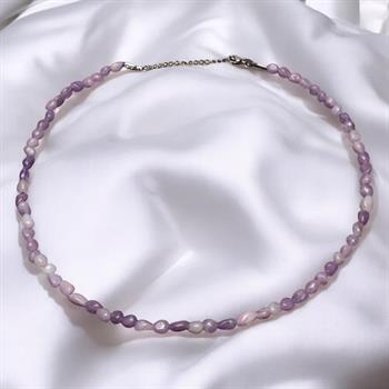 Amorf Kesim Lepidolit Taşı Dizi Kolye