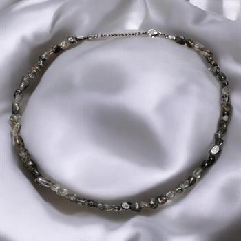 Amorf Kesim Rutilli Kuvars Taşı Dizi Kolye