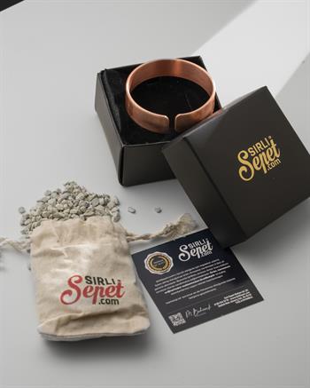 Ayetel Kürsi ve Nal-ı Şerif Motifli Prime Bakır Bilezik (Zeolit Taşı)