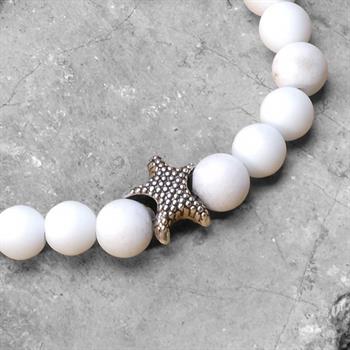 Beyaz Tozlu Ceyt Taşı Bileklik