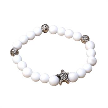 Beyaz Tozlu Ceyt Taşı Bileklik