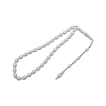 Beyzi Kesim Krem Corian Mermer Tesbih (12x8 mm) 