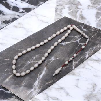 Beyzi Kesim Krem Corian Mermer Tesbih (12x8 mm) 