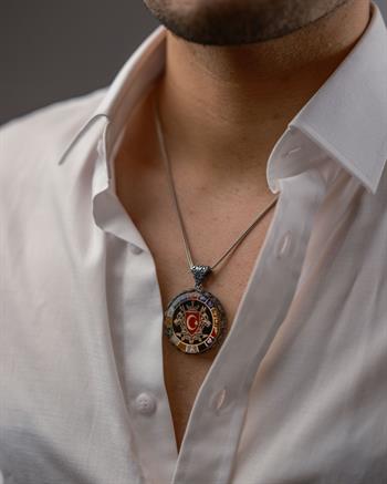 Bozkurt Sembolü ve Türk Devletleri Armalı 925 Ayar Gümüş Kolye