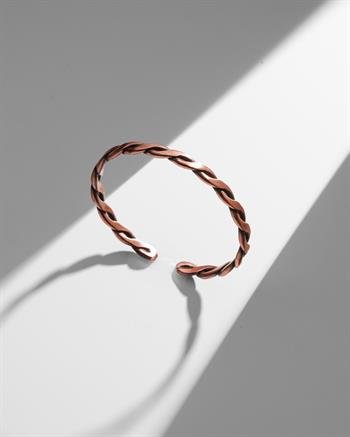 Burgu Bakır Bilezik Yüzük Seti