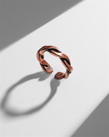 Burgu Bakır Bilezik Yüzük Seti