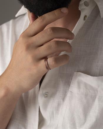 Çizgi Desenli Bakır Yüzük (5 mm)