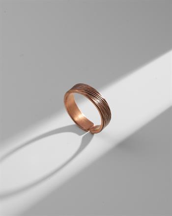 Çizgi Desenli Bakır Yüzük (5 mm)