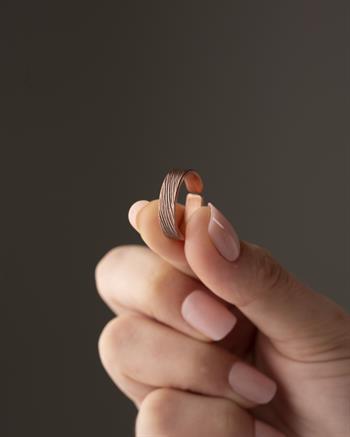 Çizgi Desenli Bakır Yüzük (5 mm)