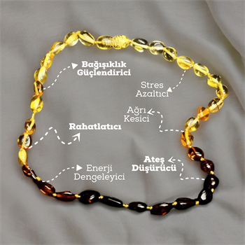 Damla Kehribar Bebek Kolyesi (Yiğit)