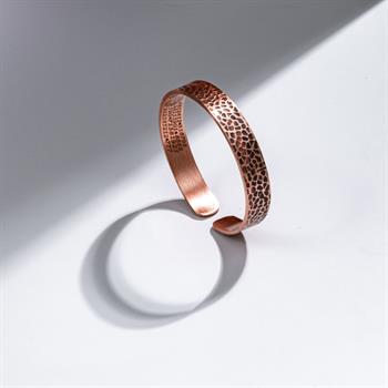 Dışı Dövme Desenli İçi Dua İşlemeli Bakır Bilezik