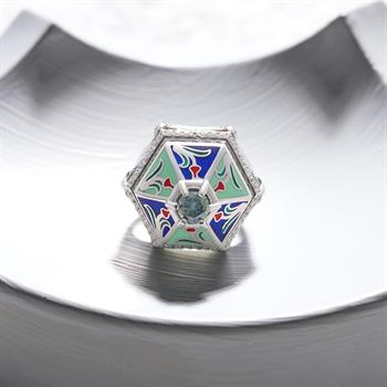 Doğanın Kalbi: Lalezar Gümüş Yüzük (Mavi-Yeşil)