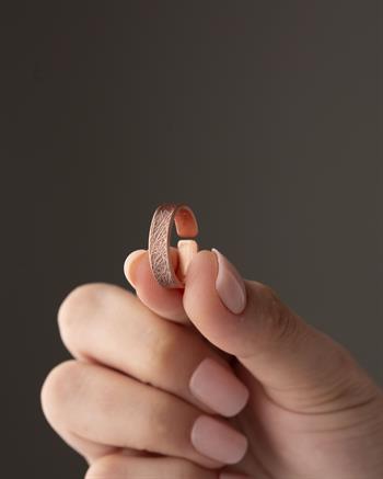 Doku Desenli Bakır Yüzük (5 mm)