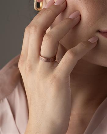 Doku Desenli Bakır Yüzük (5 mm)