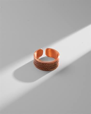 Doku Desenli Bakır Yüzük (8 mm)