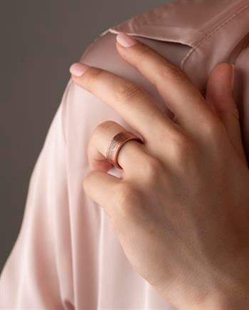 Doku Desenli Bakır Yüzük (8 mm)