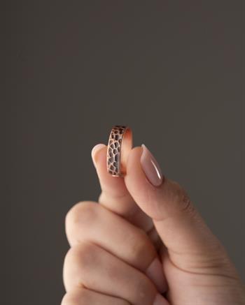 Dövme Desenli Bakır Yüzük (5 mm)