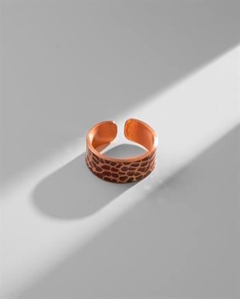 Dövme Desenli Bakır Yüzük (8 mm)