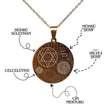 Dua Yazılı Özel Seri Çelik Kolye Altın Kaplama