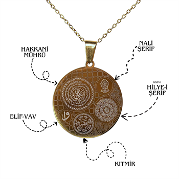 Dua Yazılı Özel Seri Çelik Kolye Altın Kaplama
