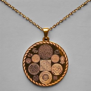 Dualı Altın Kaplama Yuvarlak Titanyum Çelik Kolye