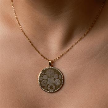 Dualı Altın Kaplama Yuvarlak Titanyum Çelik Kolye