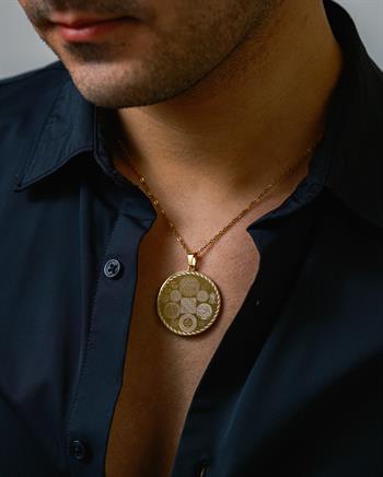 Dualı Altın Kaplama Yuvarlak Titanyum Çelik Kolye