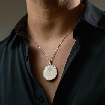 Dualı Gümüş Kaplama Yuvarlak Titanyum Çelik Kolye