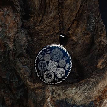 Dualı Siyah Kaplama Yuvarlak Titanyum Çelik Kolye