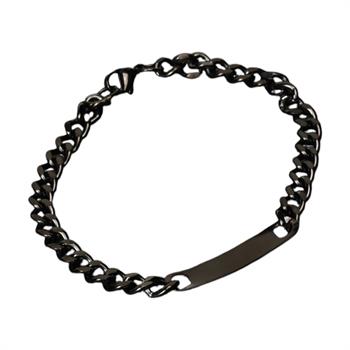 Erkek Künye Çelik Siyah Kaplama Bileklik