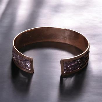 Esinti Desenli Gül Kurusu Renkli Bakır Bilezik