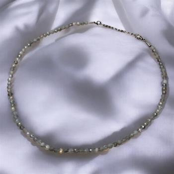 Faset Kesim Labradorit Taşı Dizi Kolye