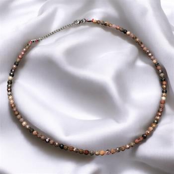 Faset Kesim Rodanit Taşı Dizi Kolye