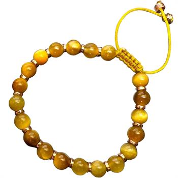 Kadın Açık Sarı Kaplan Gözü Taşı Bileklik