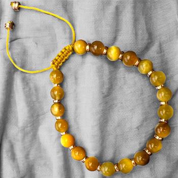 Kadın Açık Sarı Kaplan Gözü Taşı Bileklik