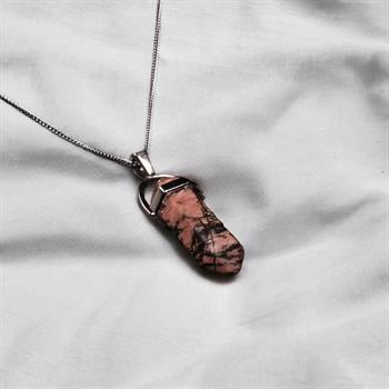 Kalem Kesim Rodonit Taşı Kolye