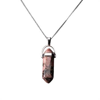 Kalem Kesim Rodonit Taşı Kolye