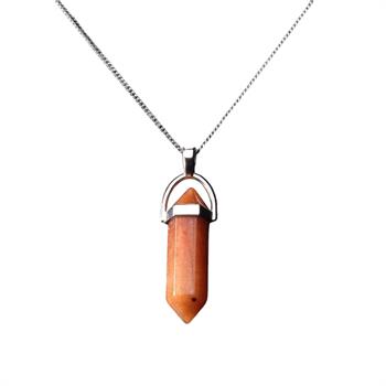 Kalem Kesim Turuncu Aventurin Taşı Kolye