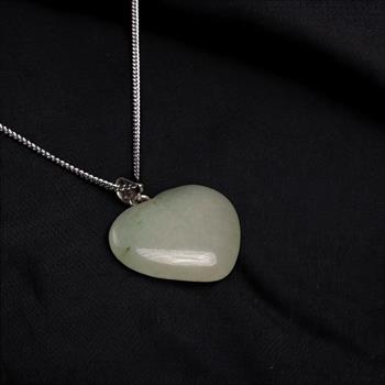 Kalp Kesim Amazonit Taşı Kolye