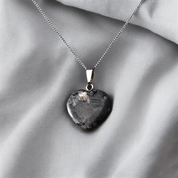 Kalp Kesim Labradorit Taşı Kolye