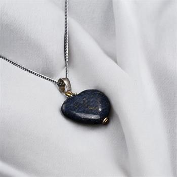Kalp Kesim Lapis Lazuli Taşı Kolye