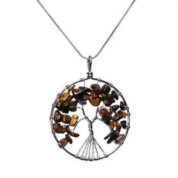 Kaplan Gözü Taşı Hayat Ağacı Kolye